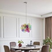 Lucande riippuvalaisin Diborah, Ø 50 cm, värikäs, lasi, G9