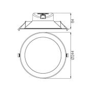 LED kattoon upotettava valaisin Acrux, Ø 24 cm, musta, CCT