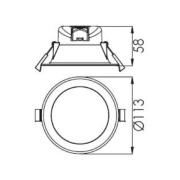 LED-kattoon upotettava valaisin Acrux valkoinen, CCT Ø 11,3 cm