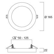 Sylvania Start LED-alasvalo 5in1 Ø 16.5cm 12W