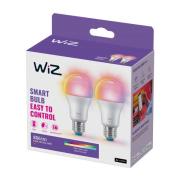 WiZ A60 LED-lamppu matt WiFi E27 8,5W RGBW 2 kpl:n sarja