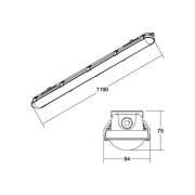 BRUMBERG Humid One Pro LED-kylpylamppu DALI 119cm 119cm