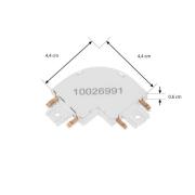 Lindby L-liitin Lumaro, valkoinen, 90°, pyöristetty, sarja 2 kpl