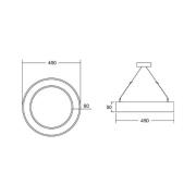 BRUMBERG Biro Circle Ring5 Ø 45 cm ylös/alas DALI valkoinen 4000 K