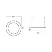 BRUMBERG Biro Circle Ring10 suora Ø 60 cm DALI valkoinen 830