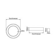 BRUMBERG Biro Circle Ring katto 25W Ø60 cm on/off hopea 830