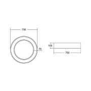 BRUMBERG Biro Circle Ring Katto Ø 75 cm DALI valkoinen 3000 K