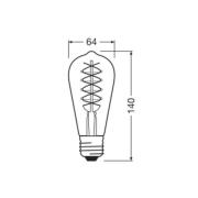 OSRAM LED Vintage 1906 Edison, harmaa, E27, 7,8 W, 818, dim.