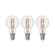 Arcchio LED hehkulamppu E14 G45, 3 kpl, 4000 K