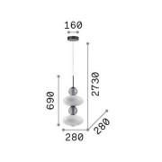 Ideal Lux LED-riippuvalaisin Lumiere-2, opaali/harmaa lasi