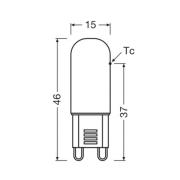 OSRAM LED-lamppu tappikanta G9 1,8 W kirkas 2700 K