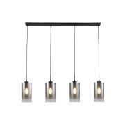 Ventotto riippuvalaisin, musta/savu, pituus 125 cm, 4-valo.