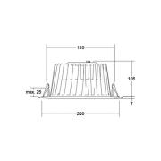 BRUMBERG LED uppoasennusvalaisin Lydon Maxi, valkoinen, DALI, 4 000 K