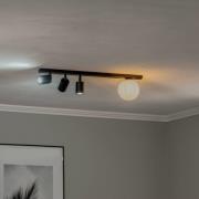 Kattokohdevalo Baster 4, teräs, 4-lamppuinen, 3 spotti, pallo