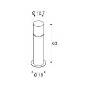 SLV pollarivalaisin Rox akryyli, korkeus 60 cm, harmaa, ruostumaton te...
