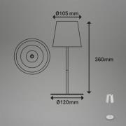 Ladattava LED-pöytävalaisin 7507015 kromi matta RGBW IP44 kosketushimm...