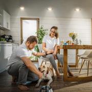 Klira uppoasennettava LED-valaisin, matta nikkeli, Ø9cm, IP44,