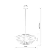 Pumpkin L-riippuvalaisin, vaaleanharmaa, Ø 70 cm, metalli, GU10-lamppu