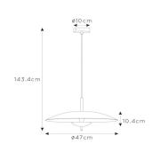 Vulcan LED-riippuvalaisin, musta/kulta, Ø 47 cm, himmennettävä