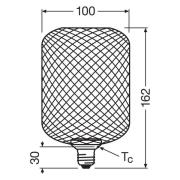 OSRAM Decor LED Flat Square E27 3,5W kultainen 2 700K Metalli