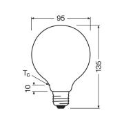 OSRAM LED-lamppu Globe G95 E27 3,8W matta 2 700K