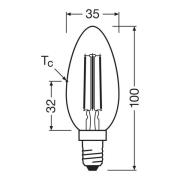 OSRAM LED-lamppu kynttilän hehkulanka E14 2.2W 4000K 470lm