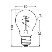 OSRAM LED Vintage E27 4.9W 2,700K kierre hehkulanka kultainen