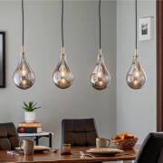 Riippuvalo Oaza, 4-lamppuinen, savuharmaa/musta