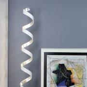 LED-lattiavalaisin Helix, 152cm, valkoinen-hopea