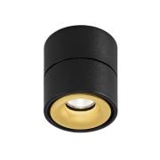 Egger DLS LED-kattospotti Clippo, musta-kultainen, 2700K