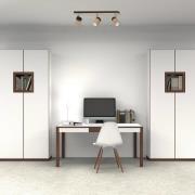 Kattokohdevalo Baron, 3-lamppuinen, musta/puu