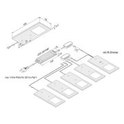 LED-kaapinalusvalo Eco-Pad F 5 kpl 3000K, alumiini