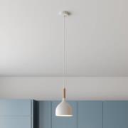 Noak riippuvalaisin, valkoinen/luonnonpuinen, Ø 17 cm