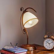 Pöytävalaisin Roma, metalli, lasi, valkoinen, ruskea, korkeus 39 cm