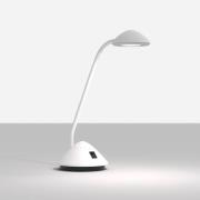 LED-pöytävalaisin MAULarc, valkoinen, korkeus 38 cm, joustava