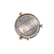 Ulkoseinälamppu Tortuga, messinki, kirkas lasi