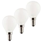 LED-golfpallolamppu E14 3W 2700K 3 kpl 470lm matta