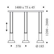 OLIGO Glance LED-riippuvalo 3 lamp. punainen