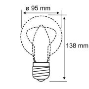 Paulmann-LED-pääpeililamppu E27 G95 4,8W 827 hopea