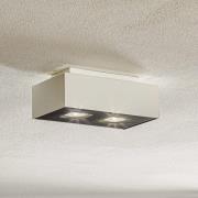 Kasi kattovalaisin, teräs, valkoinen, 2-lamppuinen