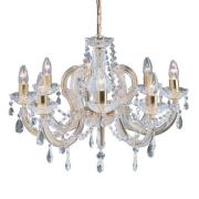 8-lamp. messinkinen MARIE THERESE -kattokruunu