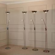 LED-lattiavalaisin Mother & Child, messinki, lukulamppu, himmennettävä