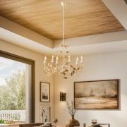 Kattokruunu Collana metalli 6-lamppuinen norsunluu