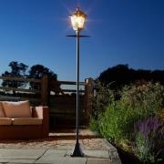 LED-aurinkokäyttöinen ulkovalaisin Victoriana 365, musta, 206 cm, IP44