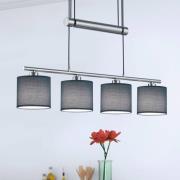 Harmaa kangasvarjostin - Garda 4-valon riippuvalaisin