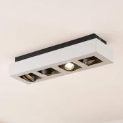 Arcchio valonheitin Vince, 47 cm, 4 valoa, valkoinen/musta, GU10