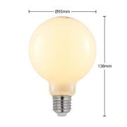 LED-lamppu E27 8W 2700K G95 globe opaali