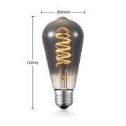 Lucande LED-lamppu E27 ST64 4W 1800K himmen. titan