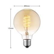 Lucande LED-lamppu E27 G95 4W 2700 K himmennettävä, keltainen