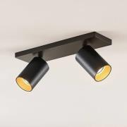 Arcchio-valaisimet Brinja, musta, kulmikas, Ø 6 cm, 2-osainen, GU10